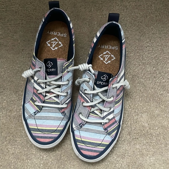 Sperry Shoes - Sperry Crest Vibe Seacycled Canvas Sneaker Size 6.5 Classic Navy Multi Preppy